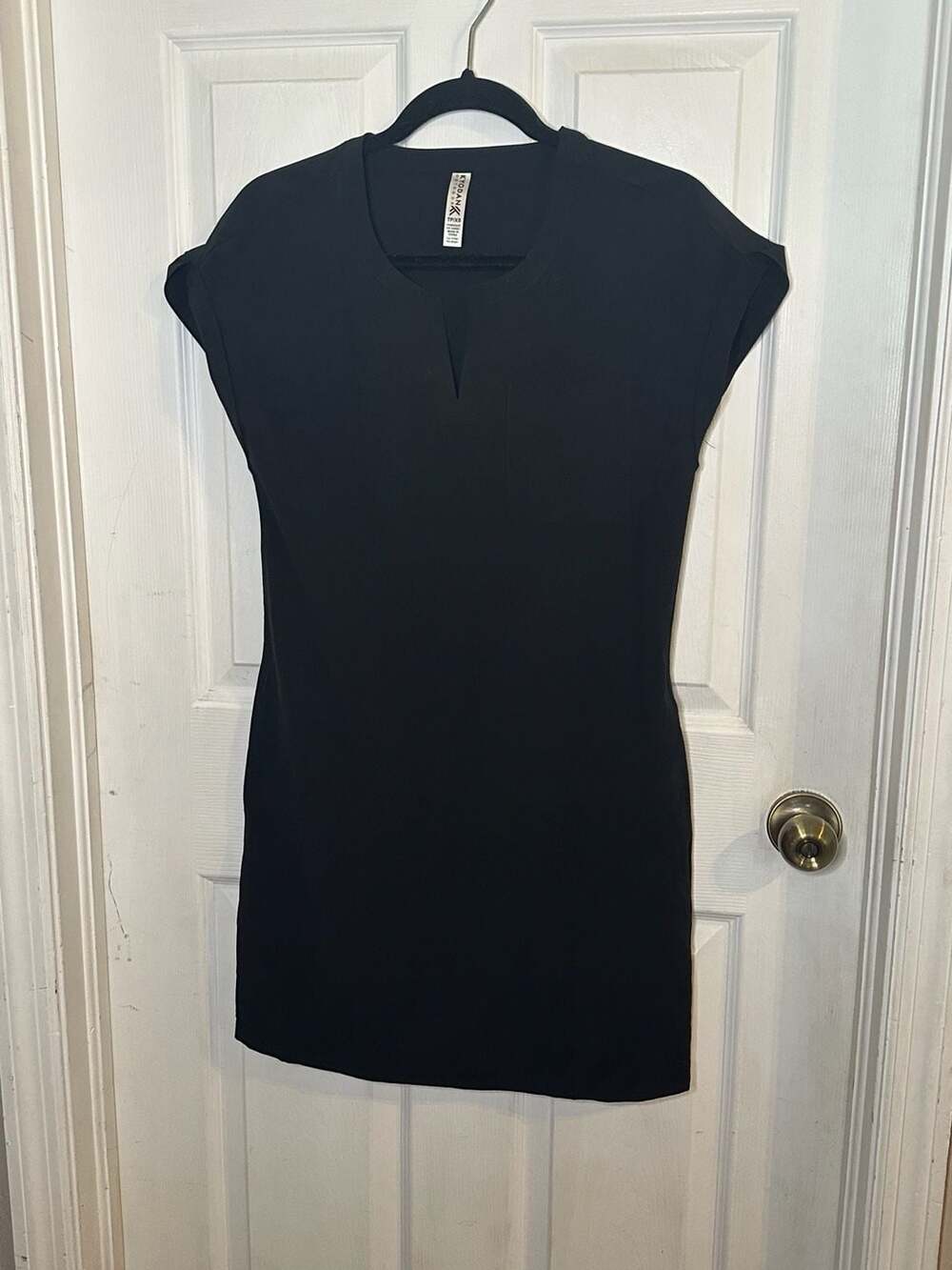 Kyodan Outdoor Women's Black Cap Sleeve V-Neck Mini Dress